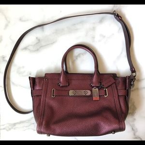 COACH Hobo Shoulder Purple Plum Burgundy Leather